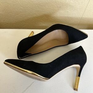 J. Crew Elegant Black with Gold Heels Size 12